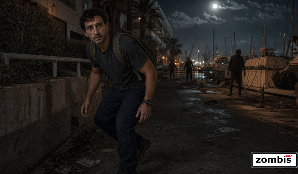 Marcos avanza en silencio hacia el puerto de Alicante durante la noche
