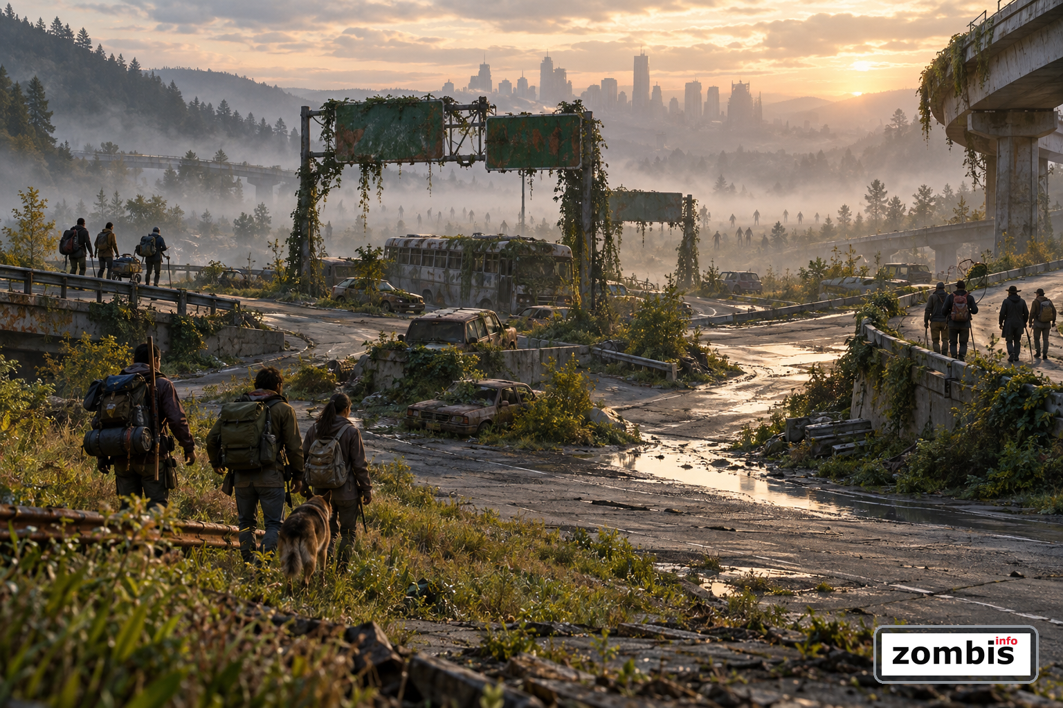 Los spin-offs conectados del universo The Walking Dead Tres grupos de supervivientes convergen en un cruce de carreteras durante un apocalipsis zombi